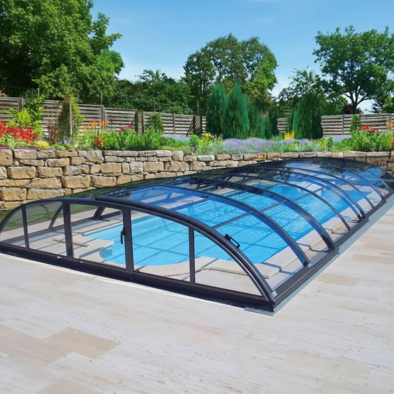 Poolüberdachung Azure Compact Flat – flache Poolüberdachung Alukov (1)